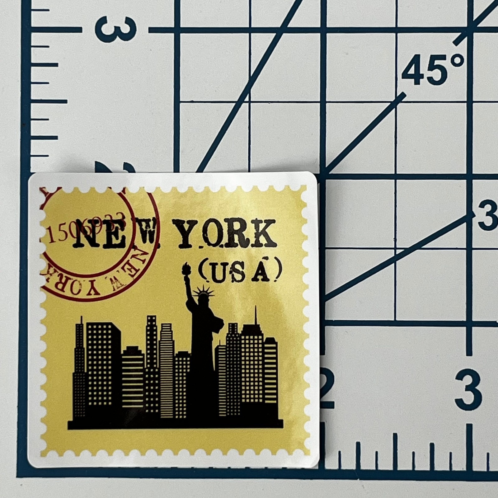 Empire State Building Vinyl Sticker New York City Postage Stamp Souvenir Die Cut