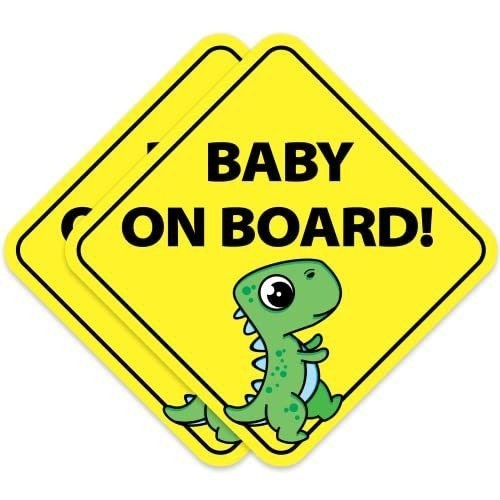 BABY ON BOARD STICKER DECAL 4 x 4 inches, Water proof,Dino, Animals, Cute sticke