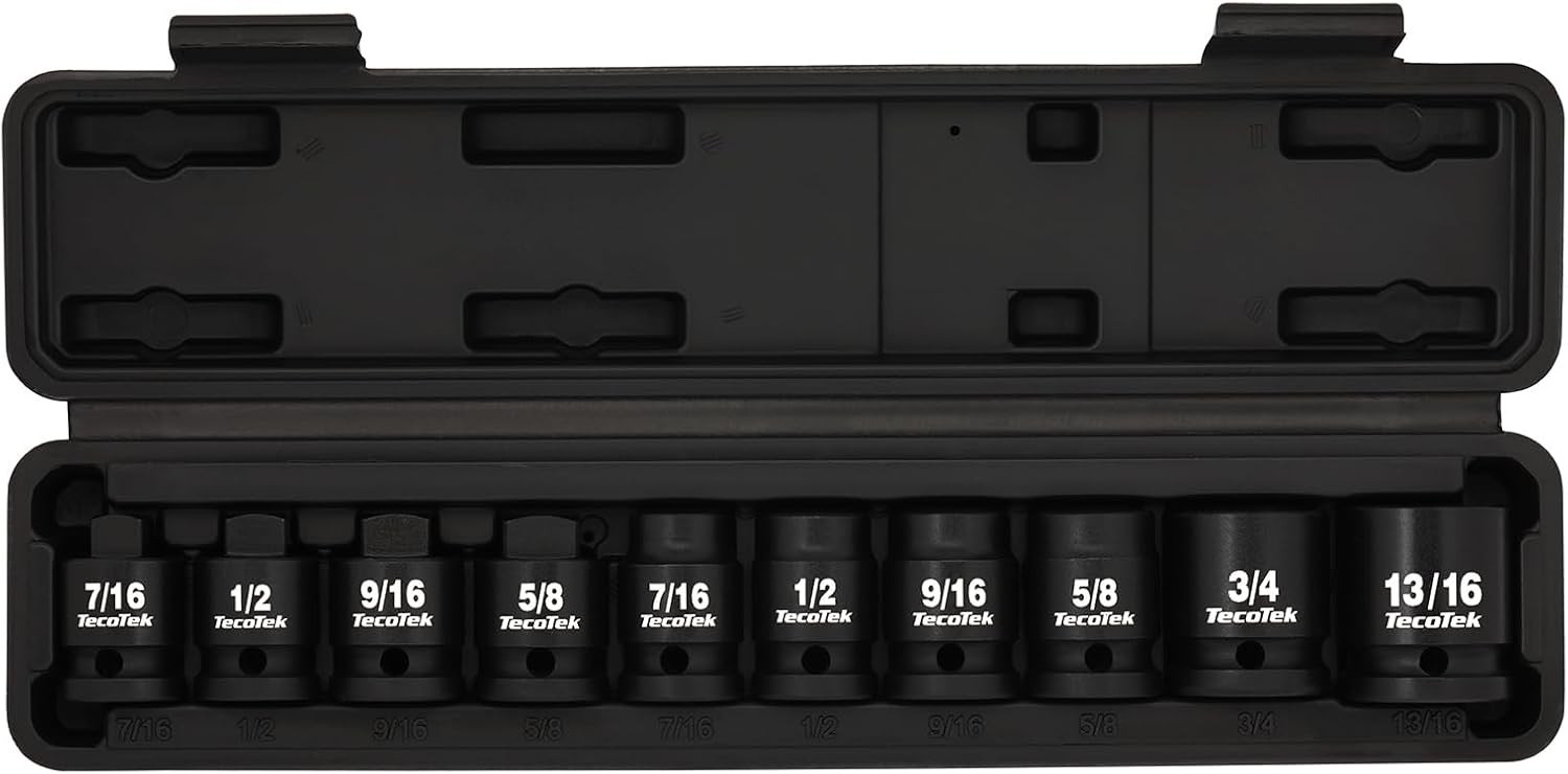 1/2" Drive Pipe Plug Socket Set, Square Socket, 10-Piece, SAE, 4 Point…