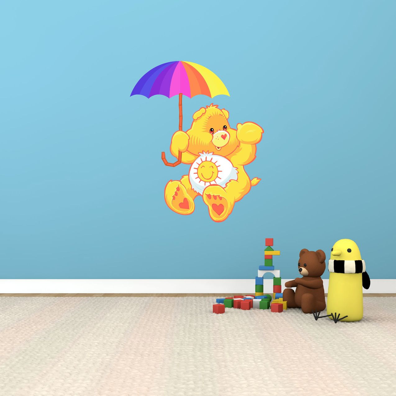 Care Bears Cartoon Umbrella Kids Room Wall Garage Decor Sticker Decal 19"X25"