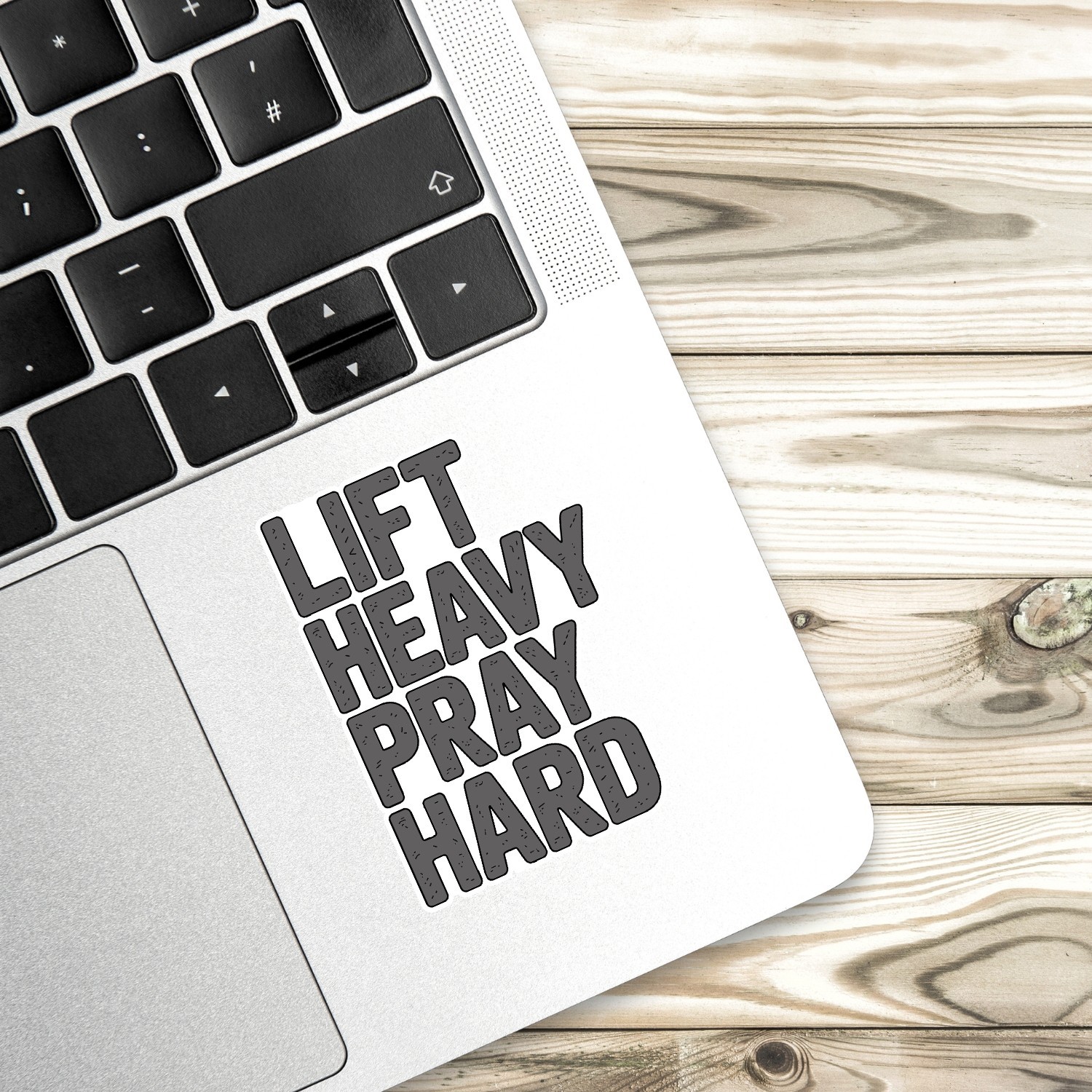 Lift Heavy Pray Hard Stickers: Christian Fitness Decals – Waterproof 4-Pack