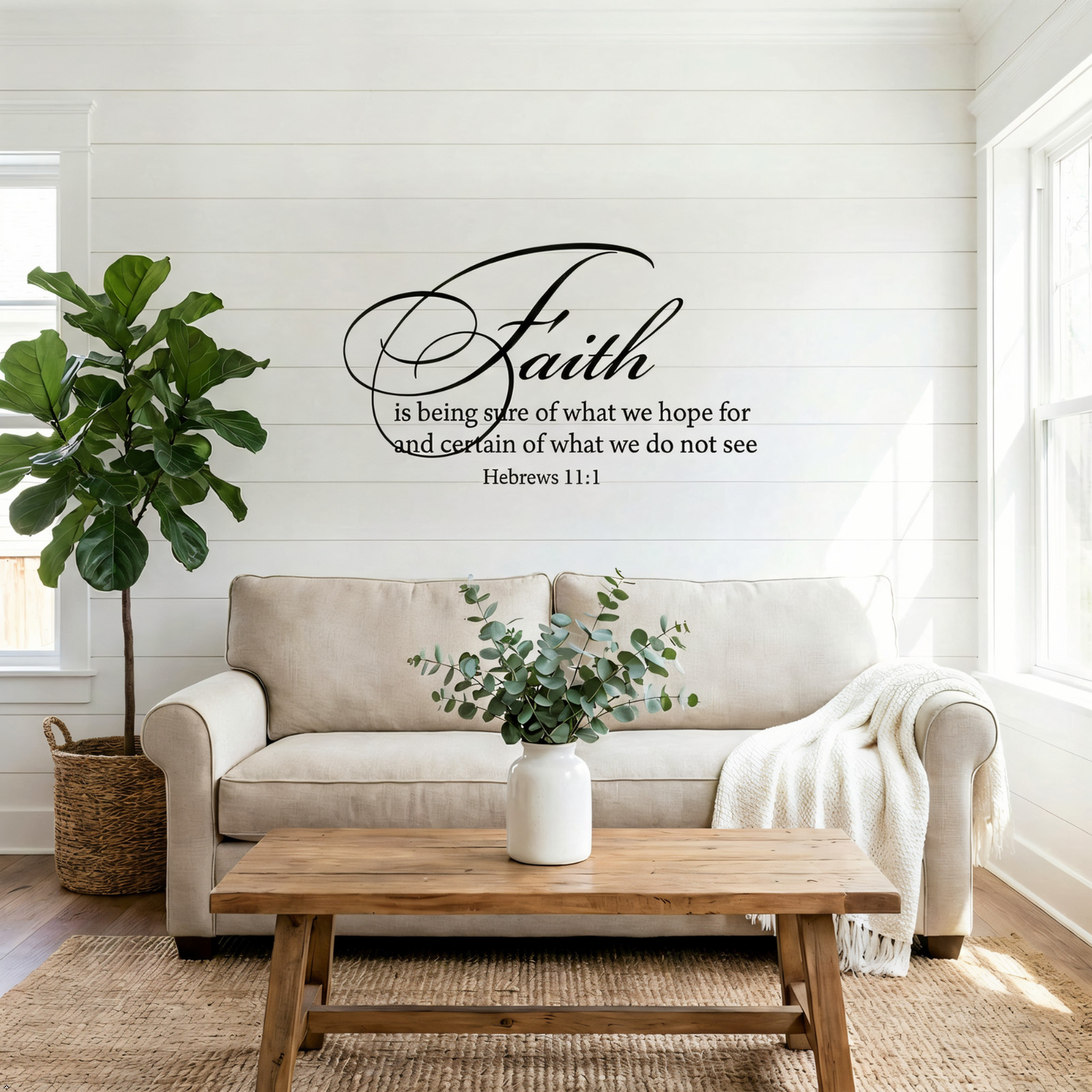 Hebrews 11:1 Faith Wall Decal Inspirational Bible Verse Vinyl Sticker for Home
