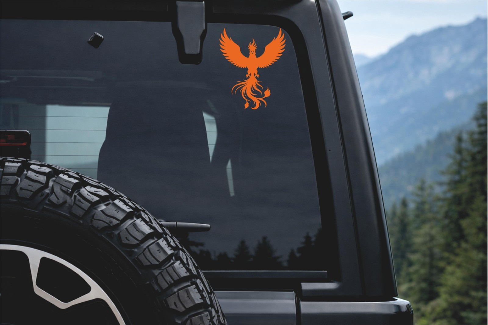 Flying Phoenix Vinyl Decal Mythical Fire Bird Silhouette Sticker
