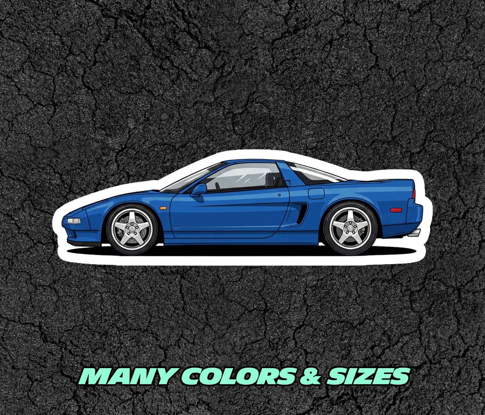 JDM Honda NSX NA1/NA2 Car Profile Sticker Laptop, Book, Phone, Windows