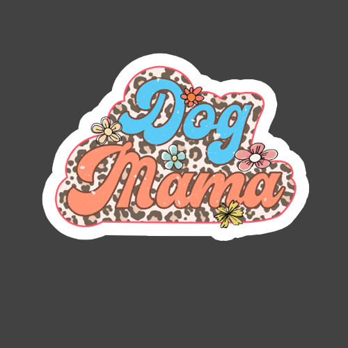 Dog Mama Sticker Vinyl Decal Leopard Print Floral Dog Mom Pet Lover Gift