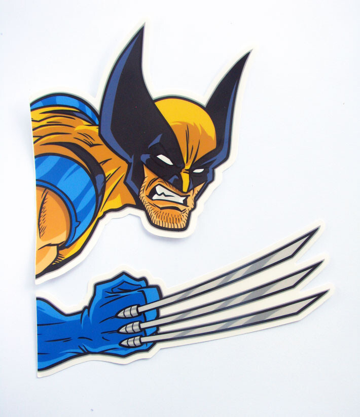 Peeking Wolverine Clear Vinyl Sticker 80s Marvel Truck Car Laptop X-Men Decal