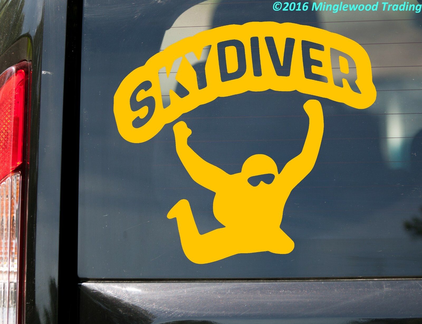 Skydiver Vinyl Decal V2 – Parachute Jump Skydiving Plane – Die Cut Sticker