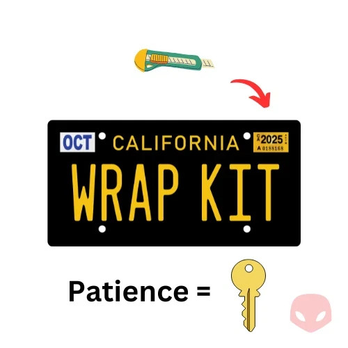 Gloss California Plate Wrap DIY Kit (BLACK & RED ) KIT 2 PLATES (PRINT )