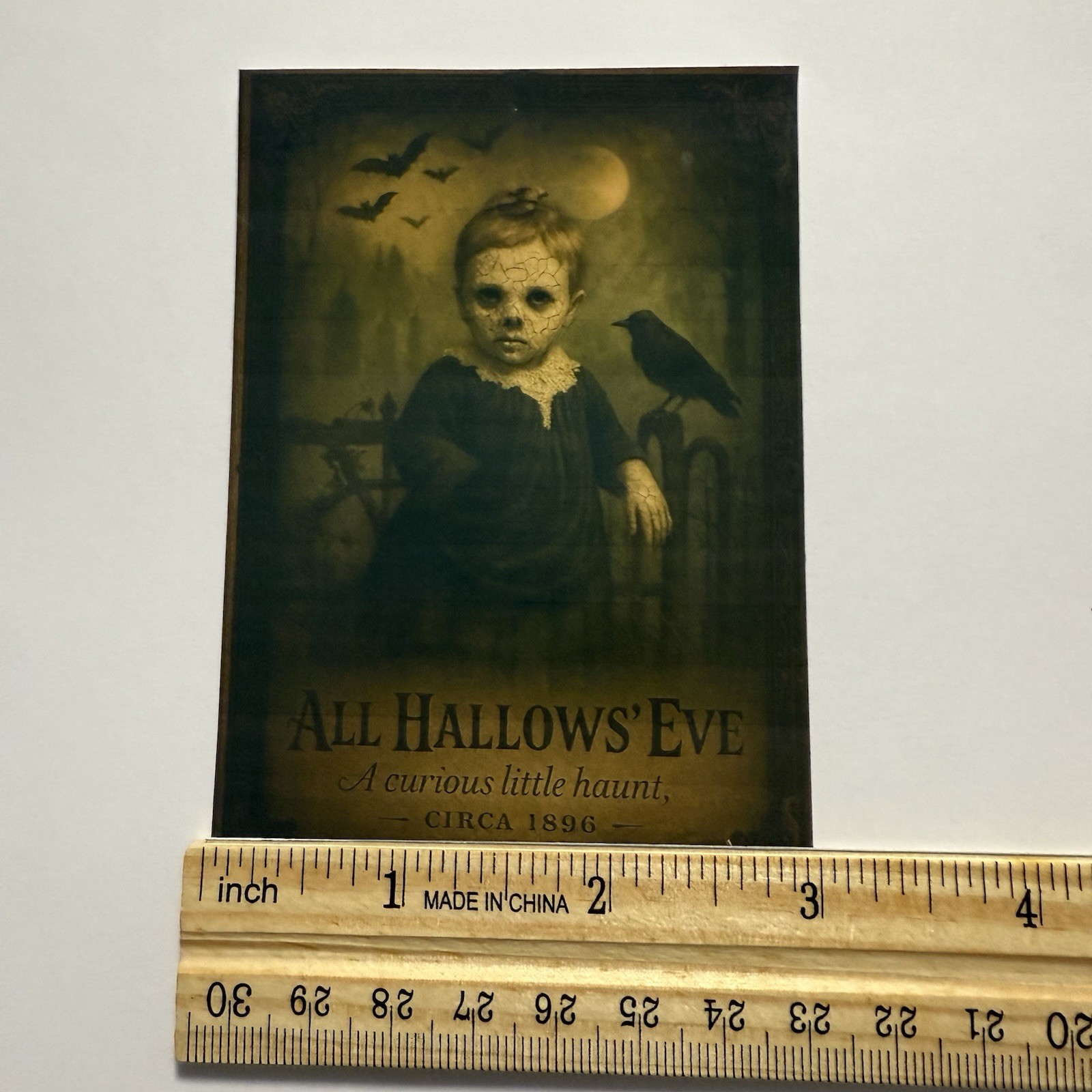 Victorian Gothic Halloween Sticker All Hallows Eve Vintage Design Homemade Art