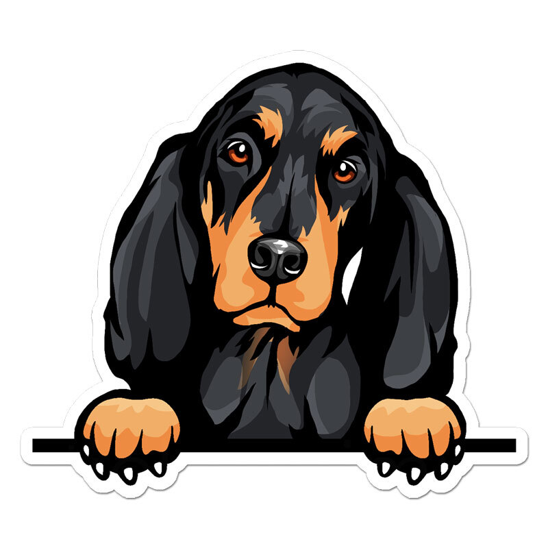 Black And Tan Peeking, Vinyl Decal Sticker, Indoor Outdoor, 3 Sizes, #11426