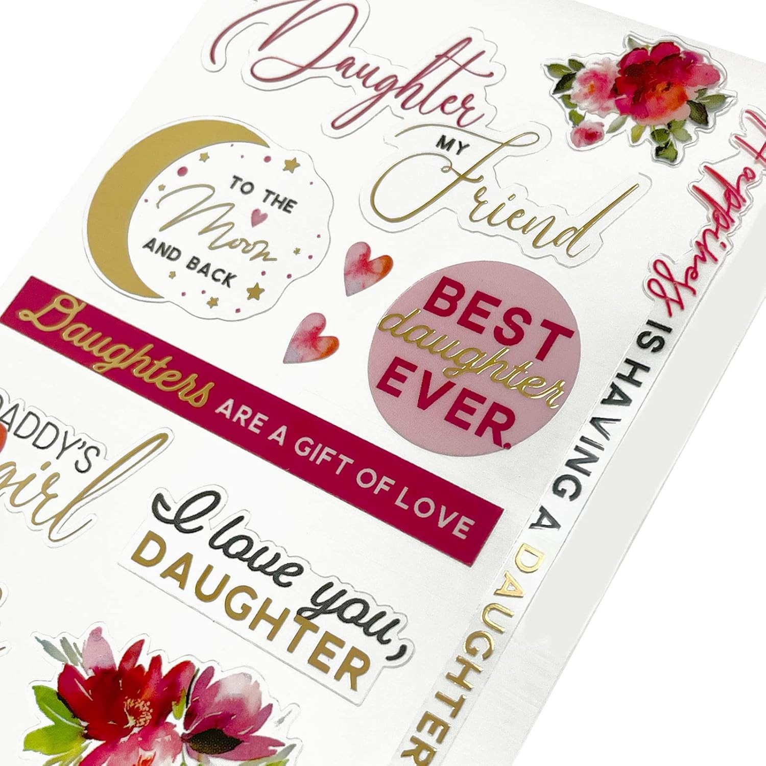 Clear Daughter Family Sticker, 4 X 7-Inch, 3 Pack