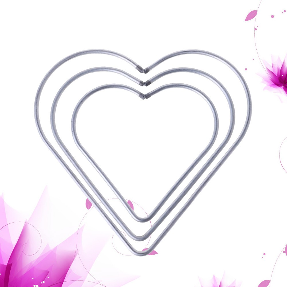 3 Pcs Metal Rings for Crafts Women Accessories DIY Dreamcatcher Heart Shaped