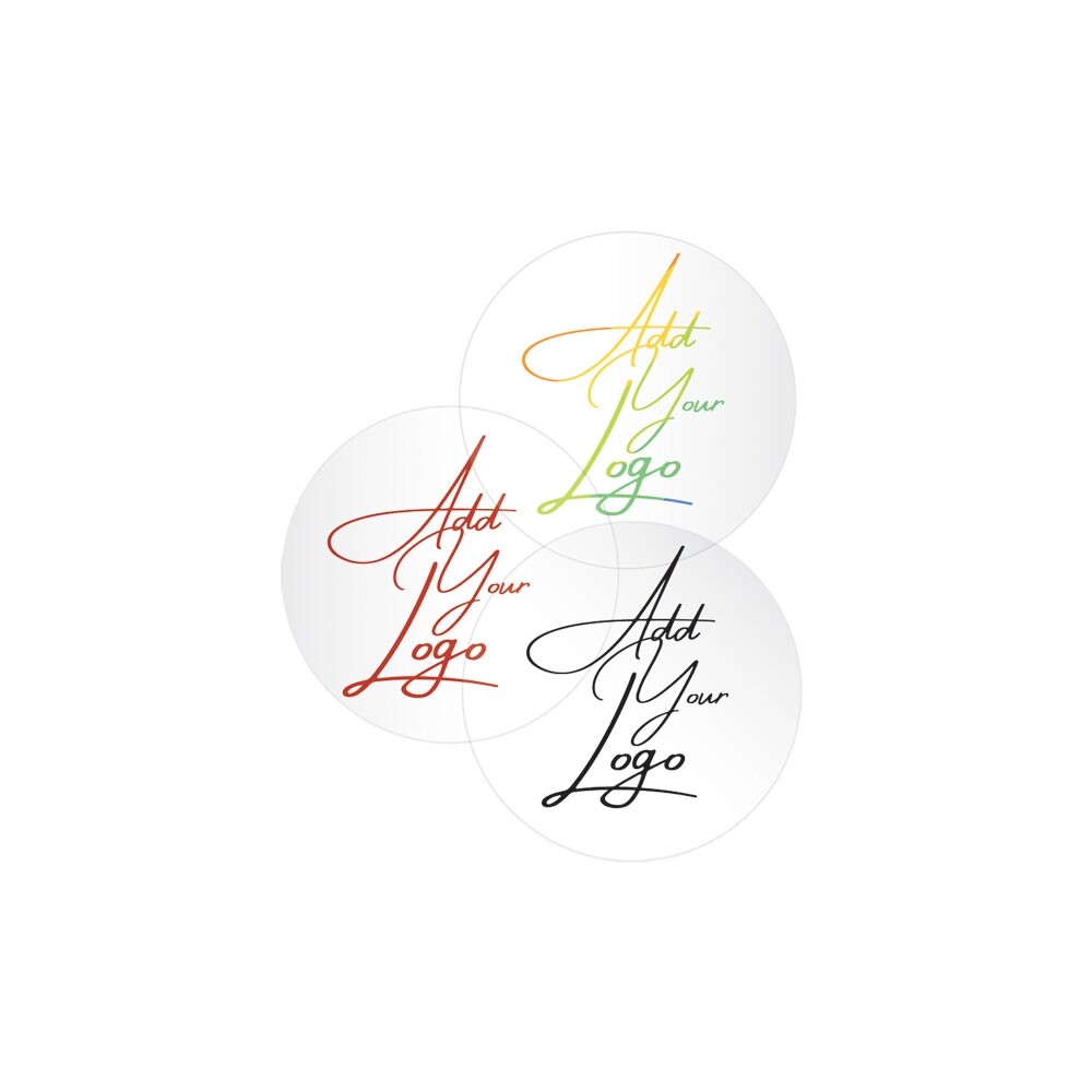12 Pieces Ultra Clear Custom Printed Stickers / Labels 2" x 2" Stickers