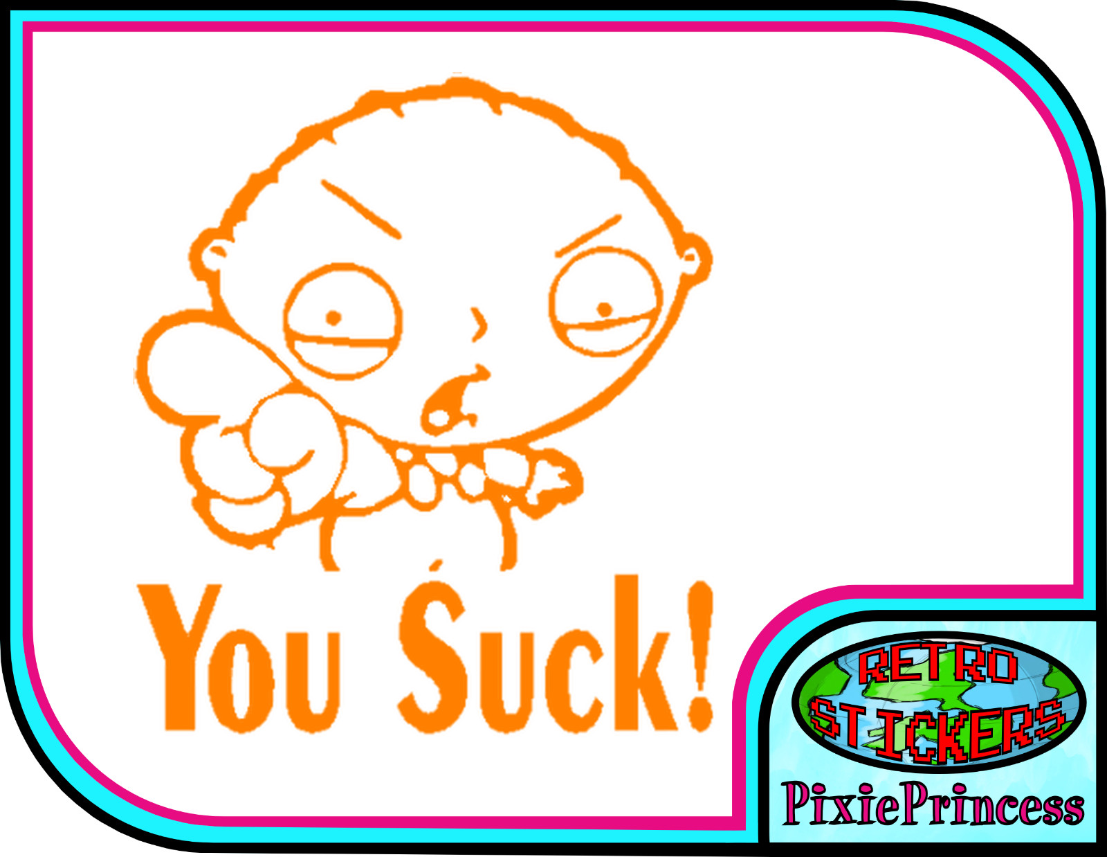 Family Guy Stewie A Vinyl Sticker Funny Car Bike Van Window Wall Poster Cartoon