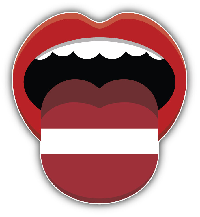 Latvia Flag Mouth Car Bumper Sticker Decal
