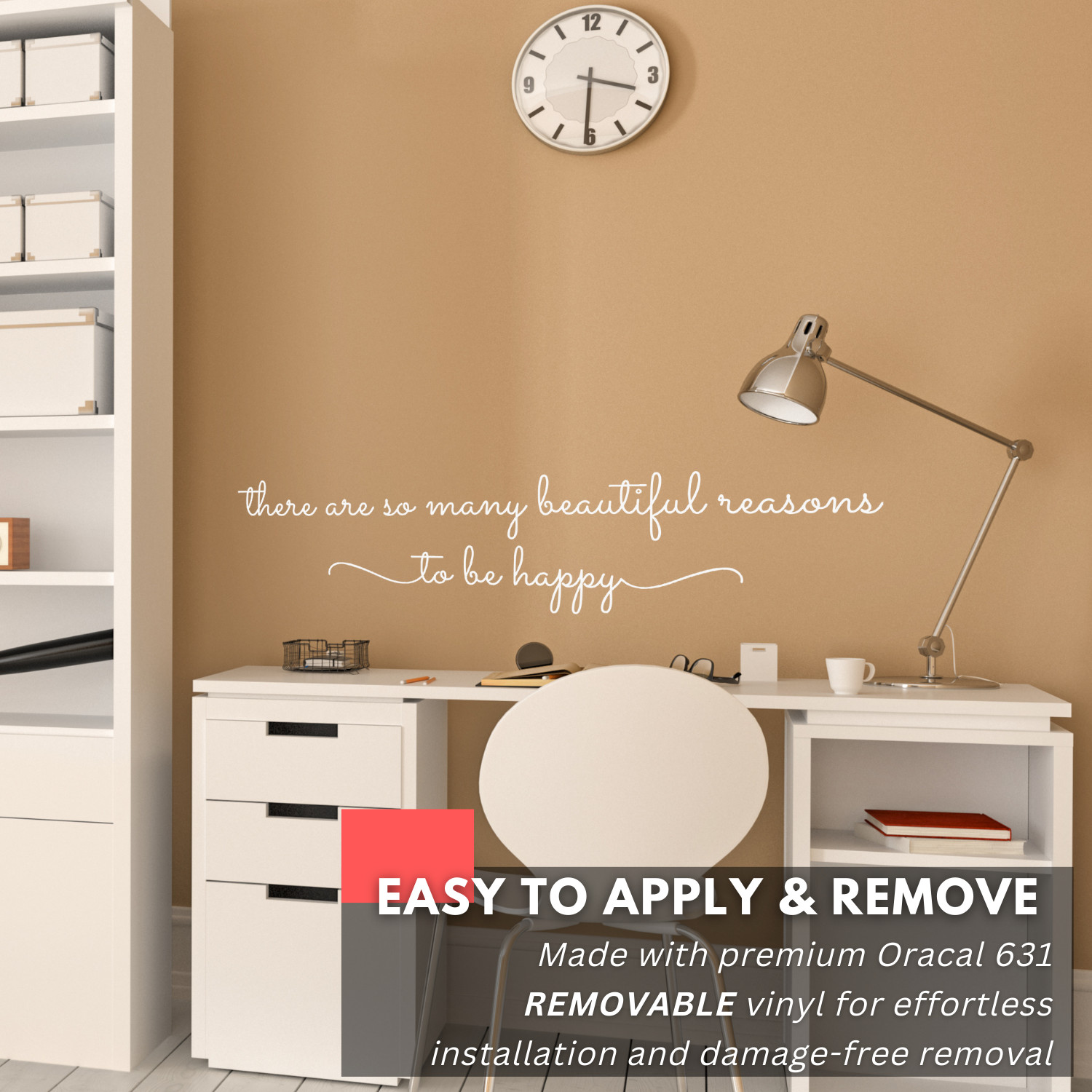 Beautiful Reasons to be Happy Inspirational Wall Decal Sticker Vinyl Quote