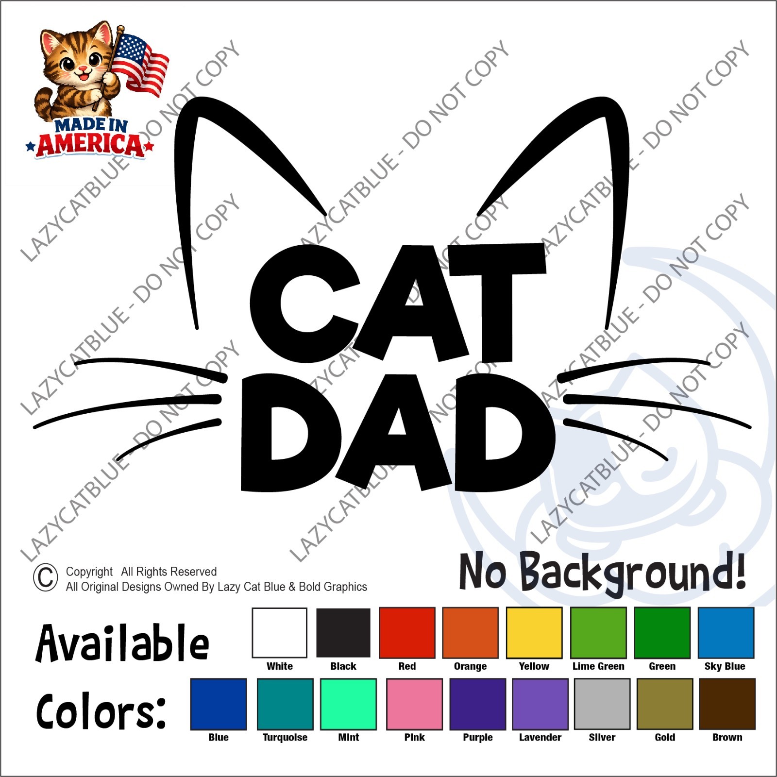 Cat Dad Decal Sticker Die Cut for Window Car Mug Pet Lover Kitty Guy Man Daddy