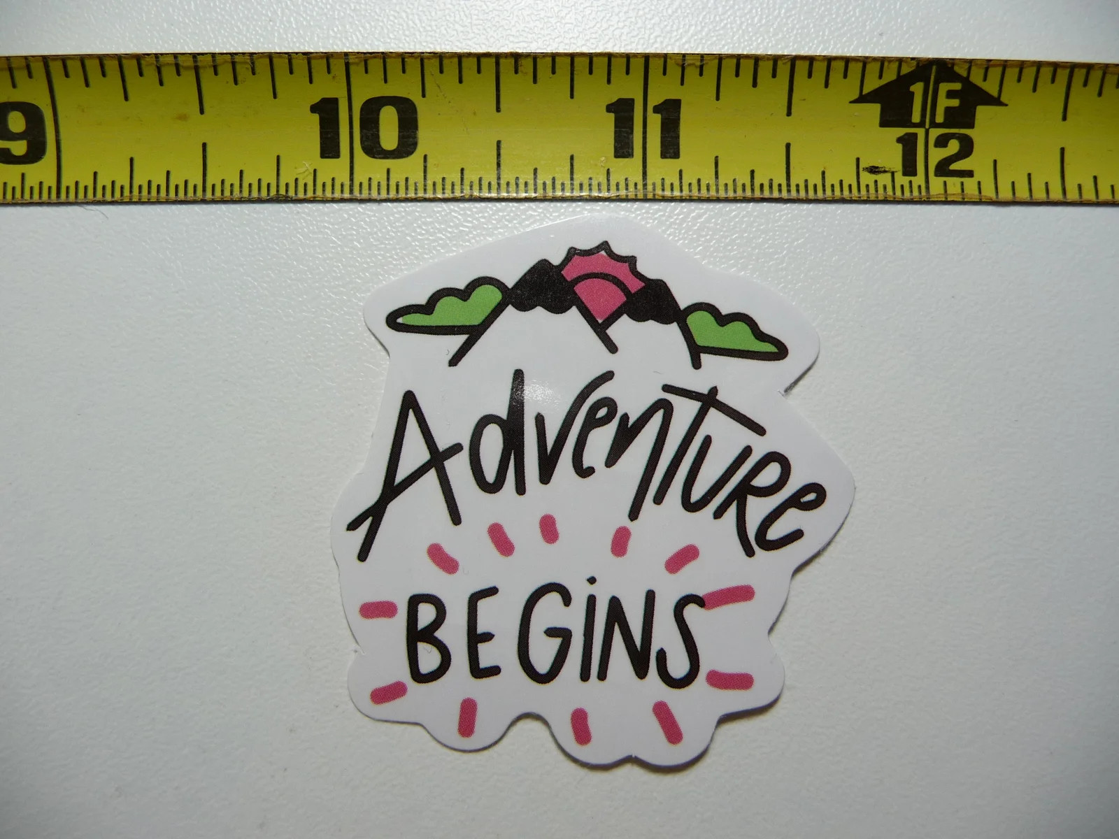 ADVENTURE BEGINS POSITIVE SMALL STICKER DECAL MOTIVATIONAL MOTIVATE