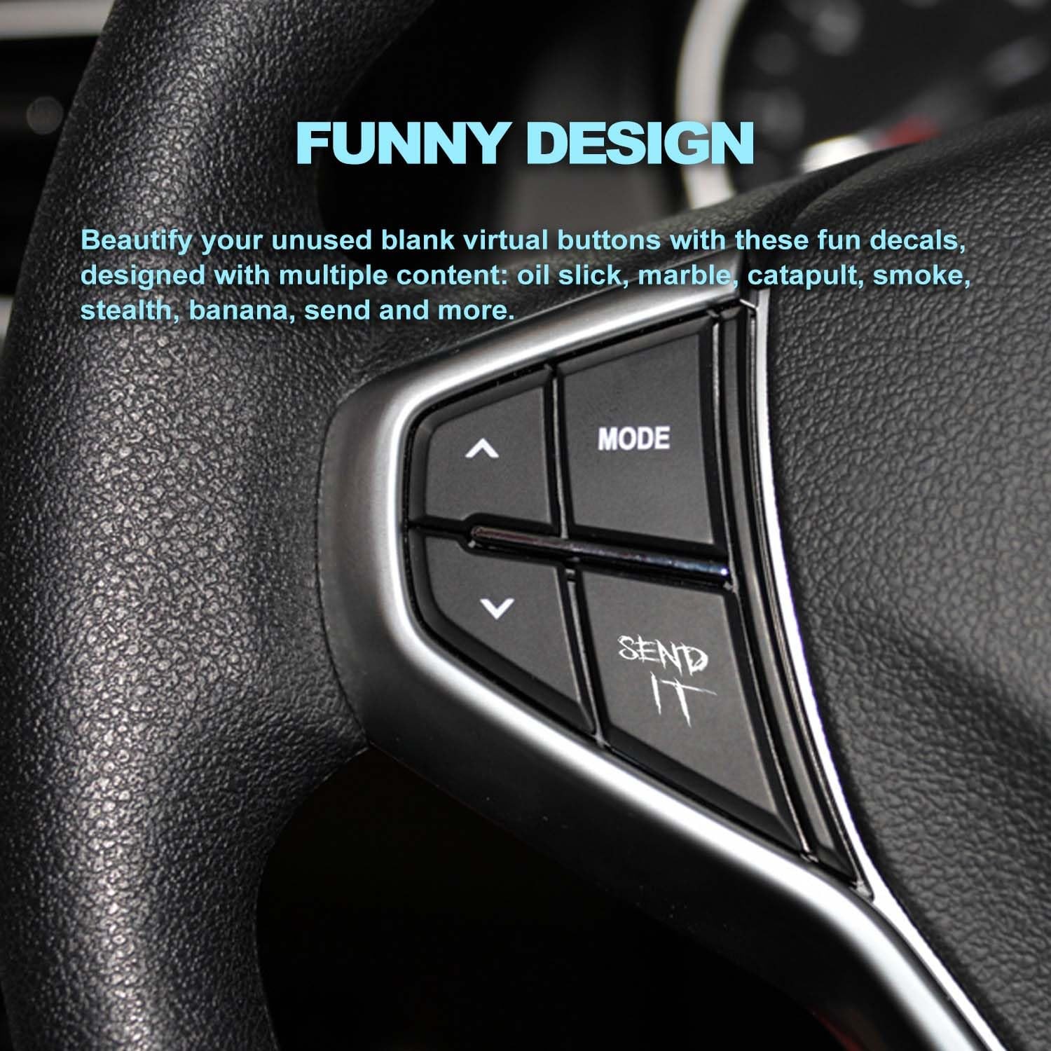 2Pcs Novelty Stickers for Car or Truck, Transparent Vinyl, Modern Style, Wate…