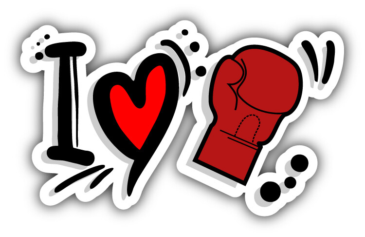 I Love Boxing Car Bumper Sticker Decal