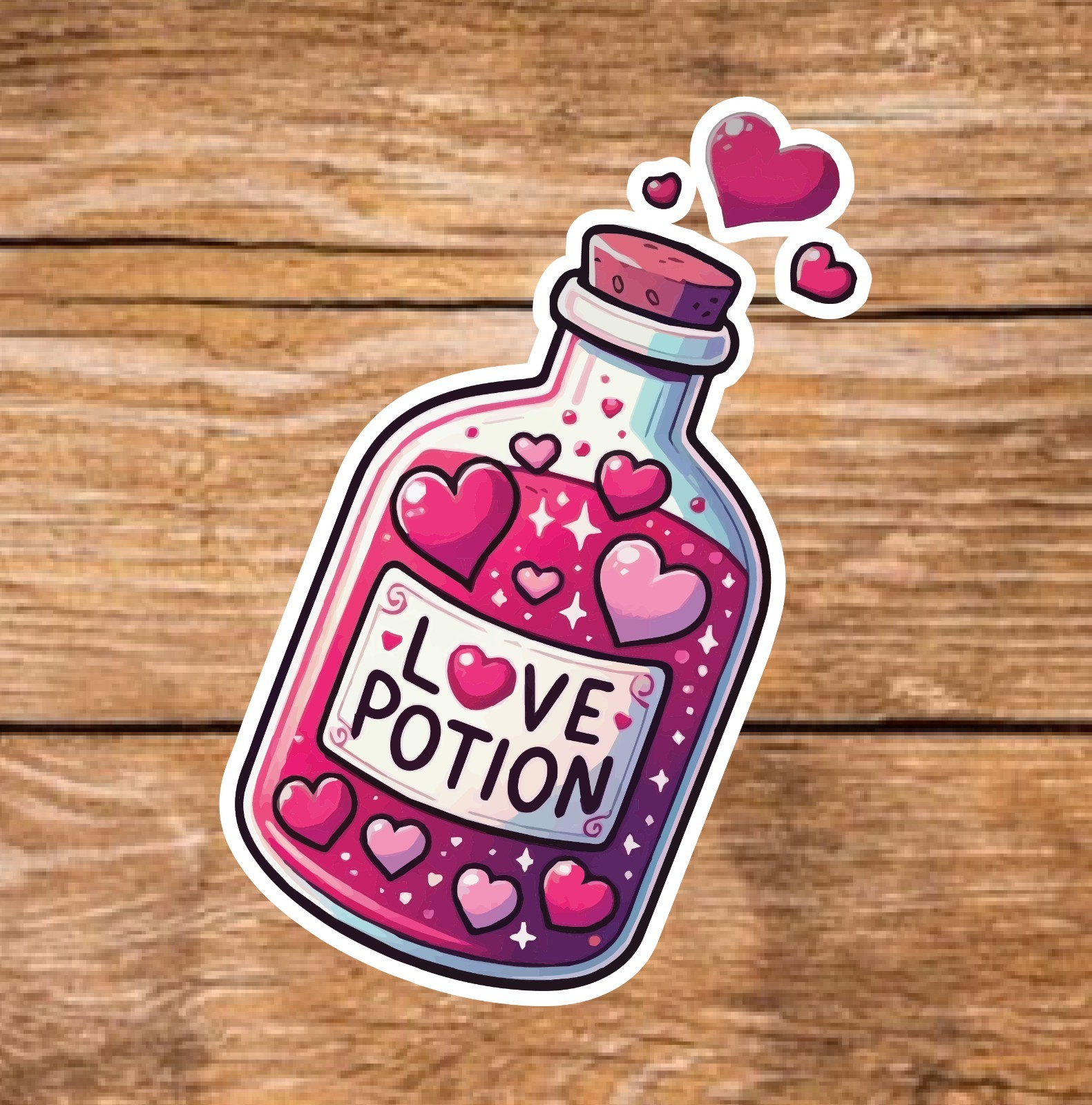 Love – 2 Pages (18 Sticker Set) 2in, Waterproof, Glossy Finish Vinyl.