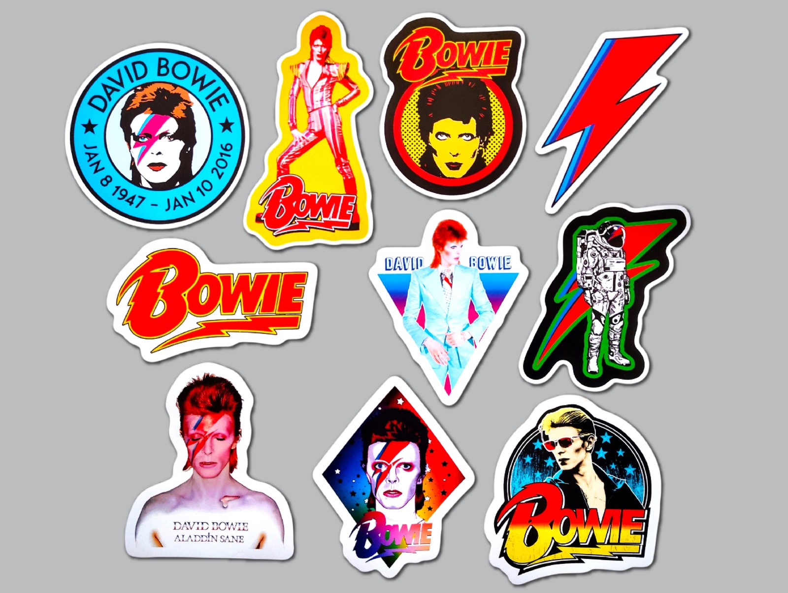 David Bowie Vinyl Lot Pack (10 Stickers) ziggy stardust queen classic rock cure