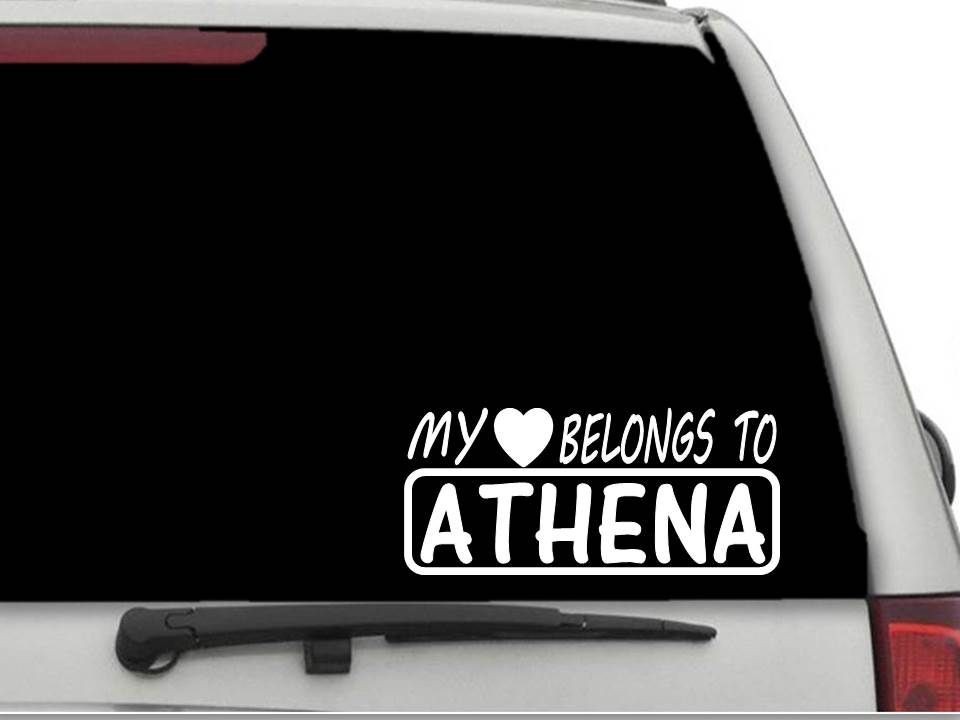 MY HEART BELONGS TO ATHENA Decal Sticker CW4769