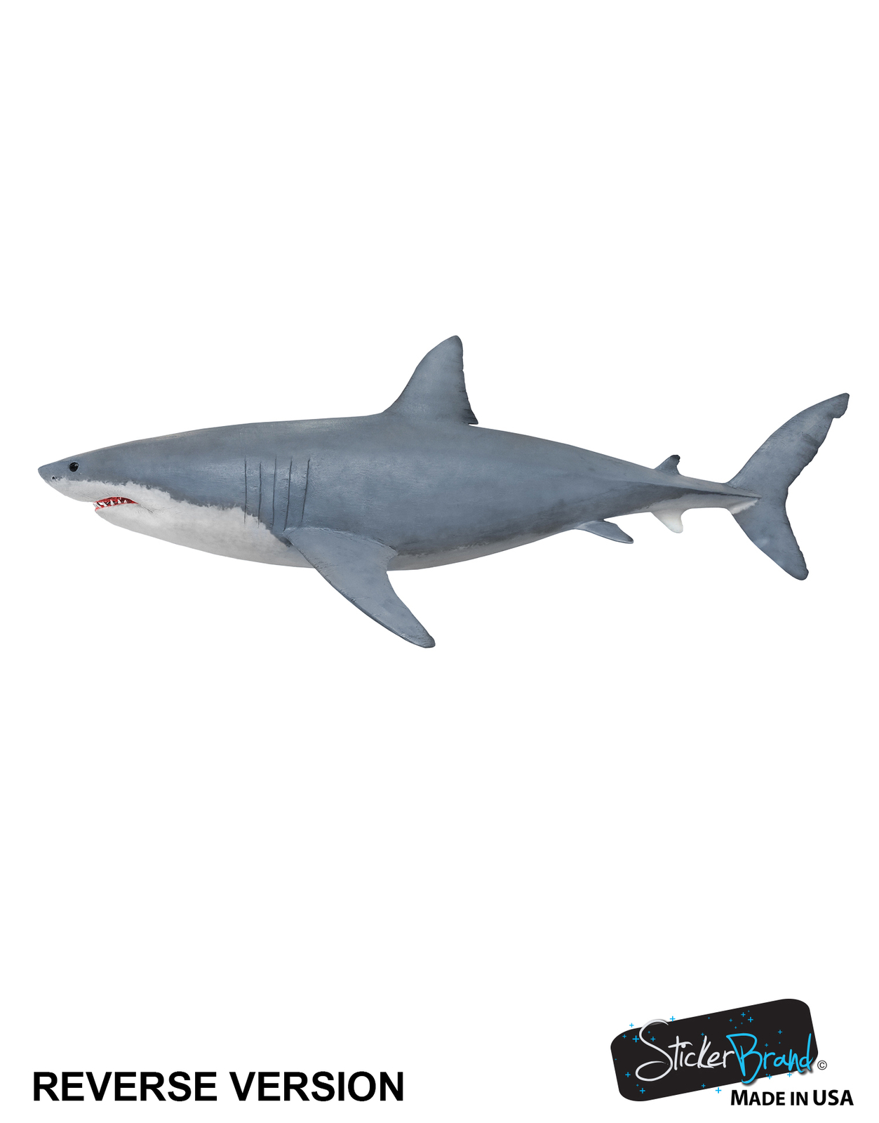 Great White Shark Wall Decal Graphic Sticker Side View Life Size #6084