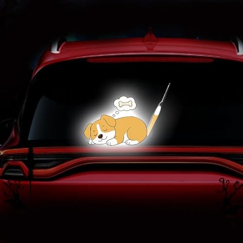 1Pcs Cute Dog Rear Window Wiper Decal High Intensity Reflection Vinyl Style 1