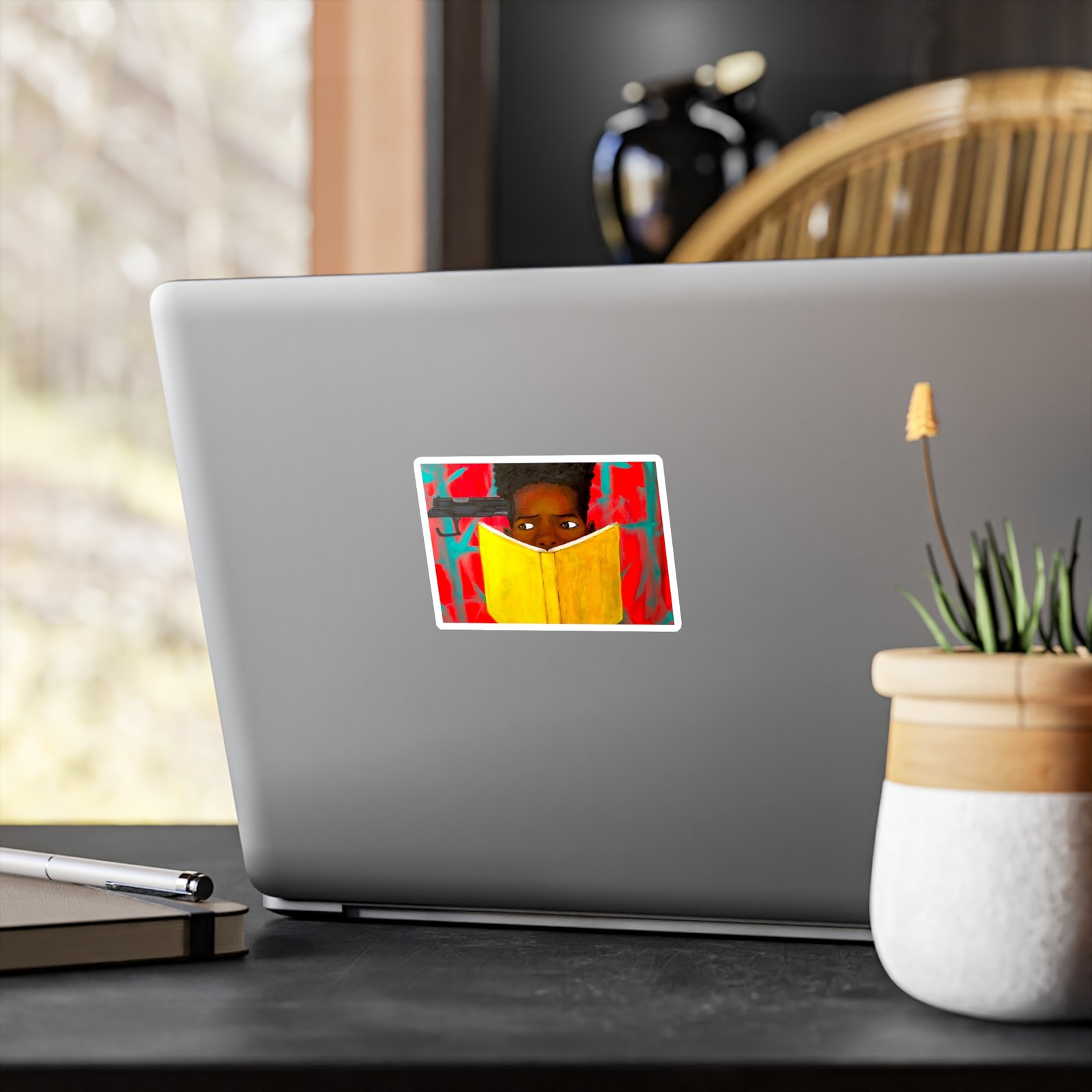Vinyl Sticker Art "Knowledge and the Power" Urban Black Excellence Education