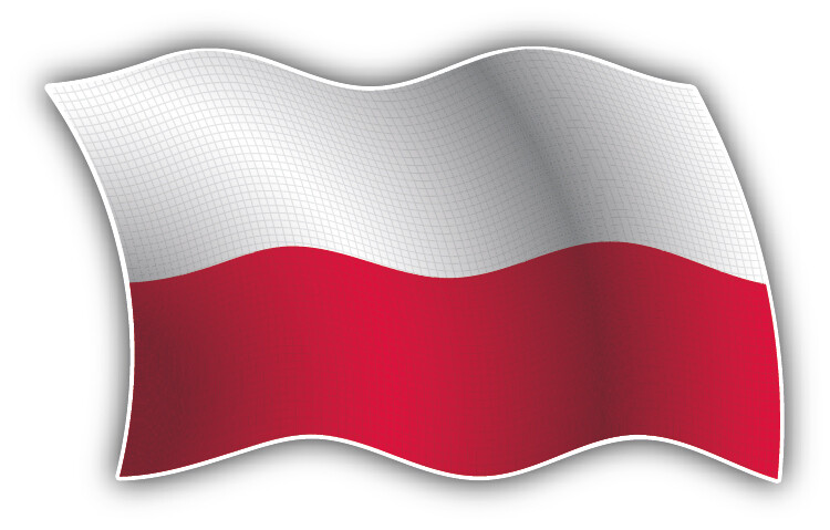 Poland Wavy Flag Car Bumper Sticker Decal