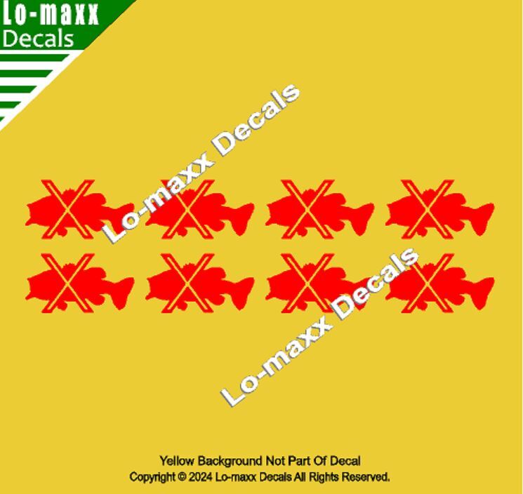 Large Mouth Bass Fishing Kill Markings Premium Quality Die Cut Vinyl Decal