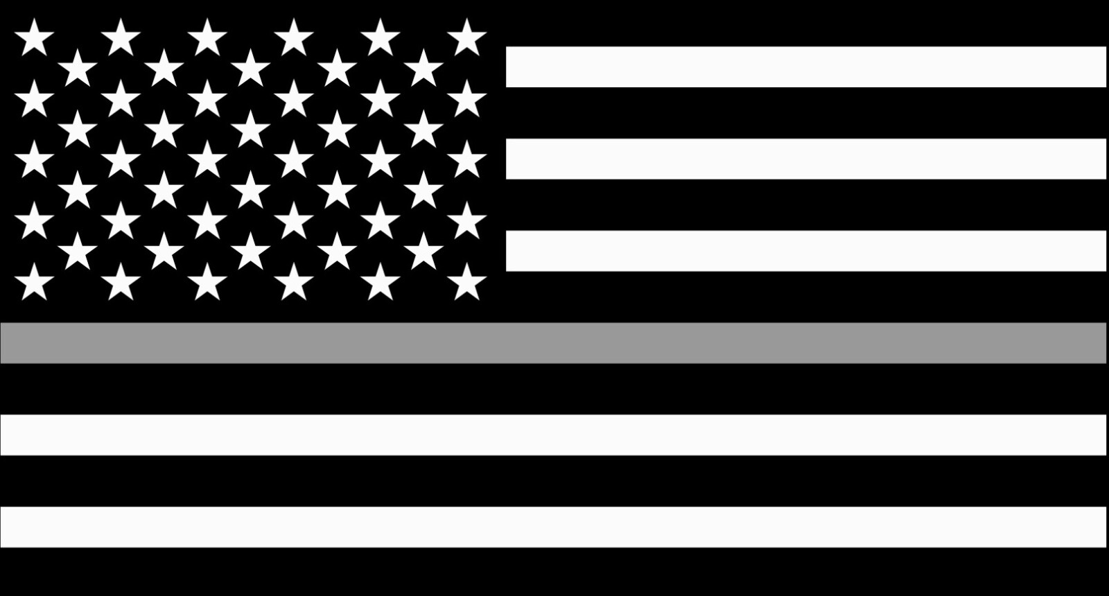 THIN SILVER LINE AMERICAN FLAG STICKER 4×2.5 inch subdued