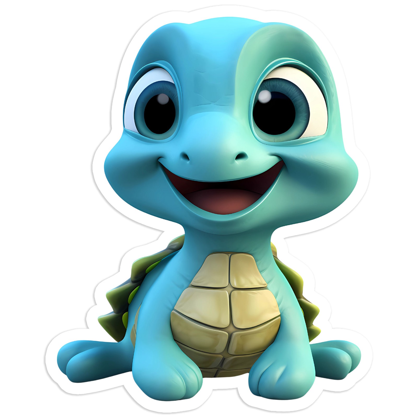 Cartoon Sea Turtle – Vinyl Decal Sticker – Car Window Laptop – #1523