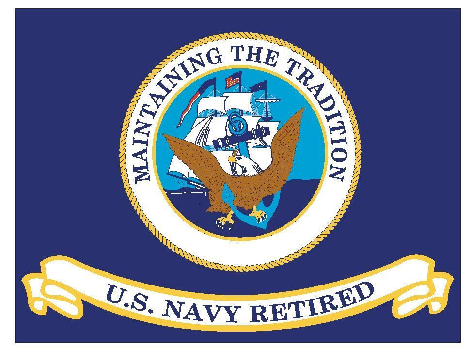 United States Navy Retired Military Flag Sticker Decal F583