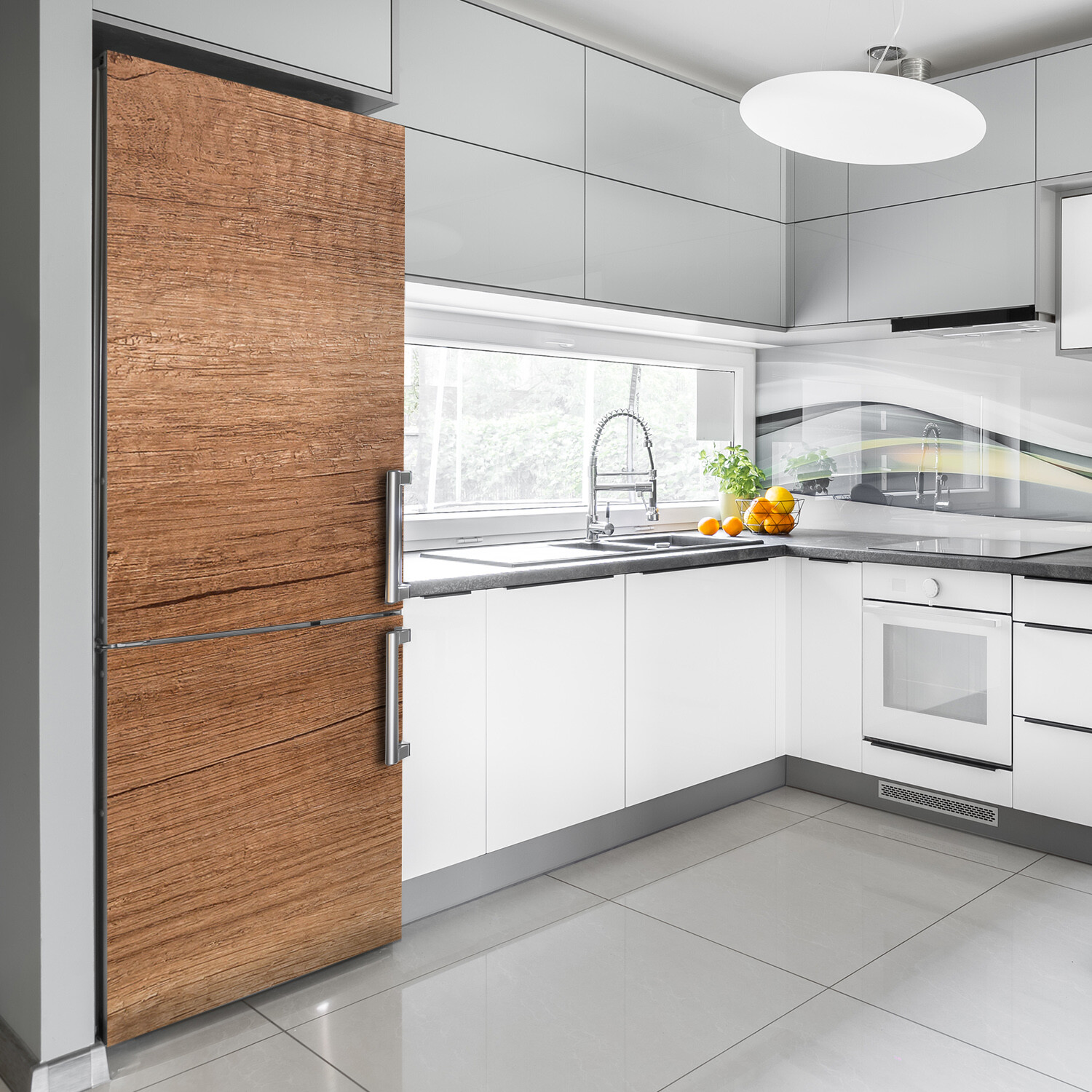 Magnet Sticker Refrigerator removable Peel & Stick Decal Wooden background