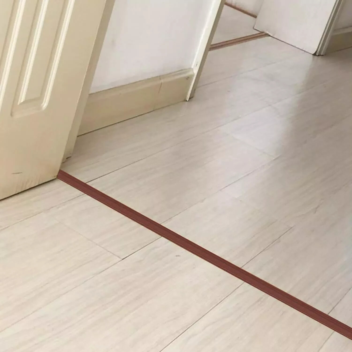 3.25ft. Self-Adhesive PVC Floor Transition Strip Under-Door Cover Red Wood