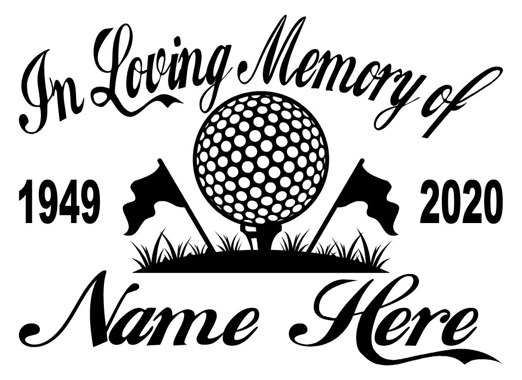 In Loving Memory Golf Decal – Golfer Tribute Sticker – Car Truck Window Vinyl