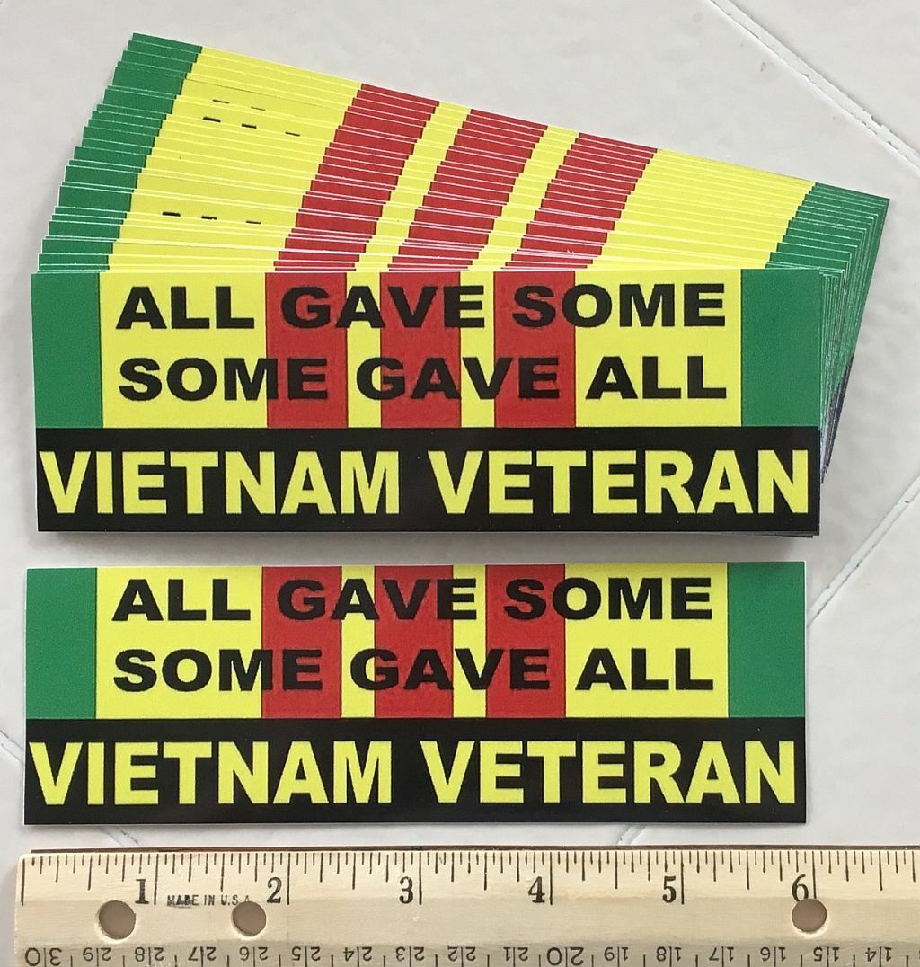 Military Branch support all. 4"X 4" vinyl. NEW. $4.65 Ships FREE