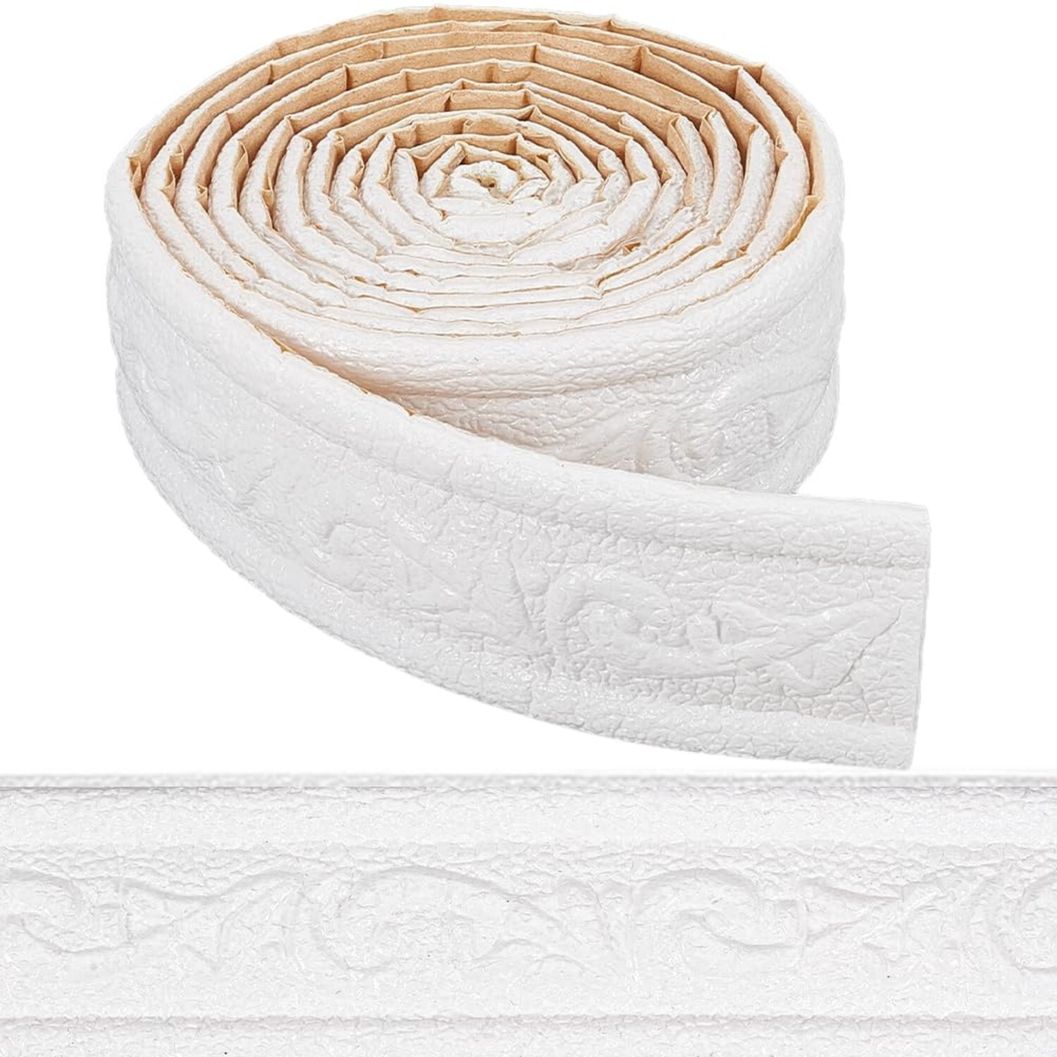 CRASPIRE 90×1.8in Peel Stick Foam Molding White Baseboard Trim Self Adhesive …