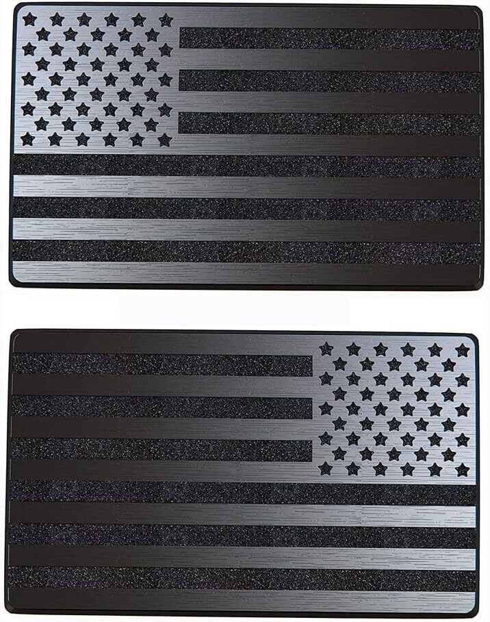 Magnet American Flag Black Auto Decal for Cars Trucks 2pcs Forward and Rever