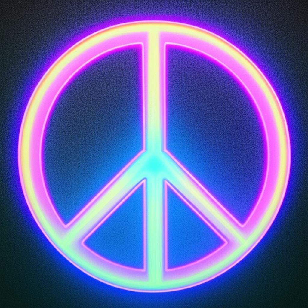 Peace Sign Sticker 2" Neon Grunge Hippie 60s Hippie Boho