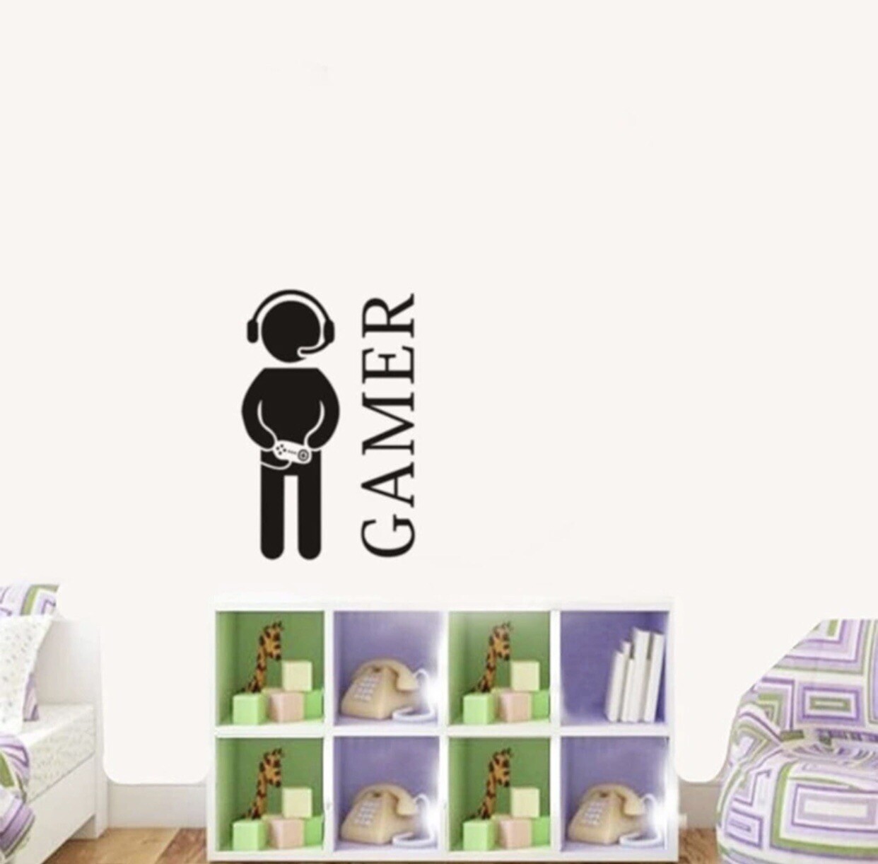 2pc Video Game Gamer Controller Wall Decal Door Sticker Black Friday Sale Gift