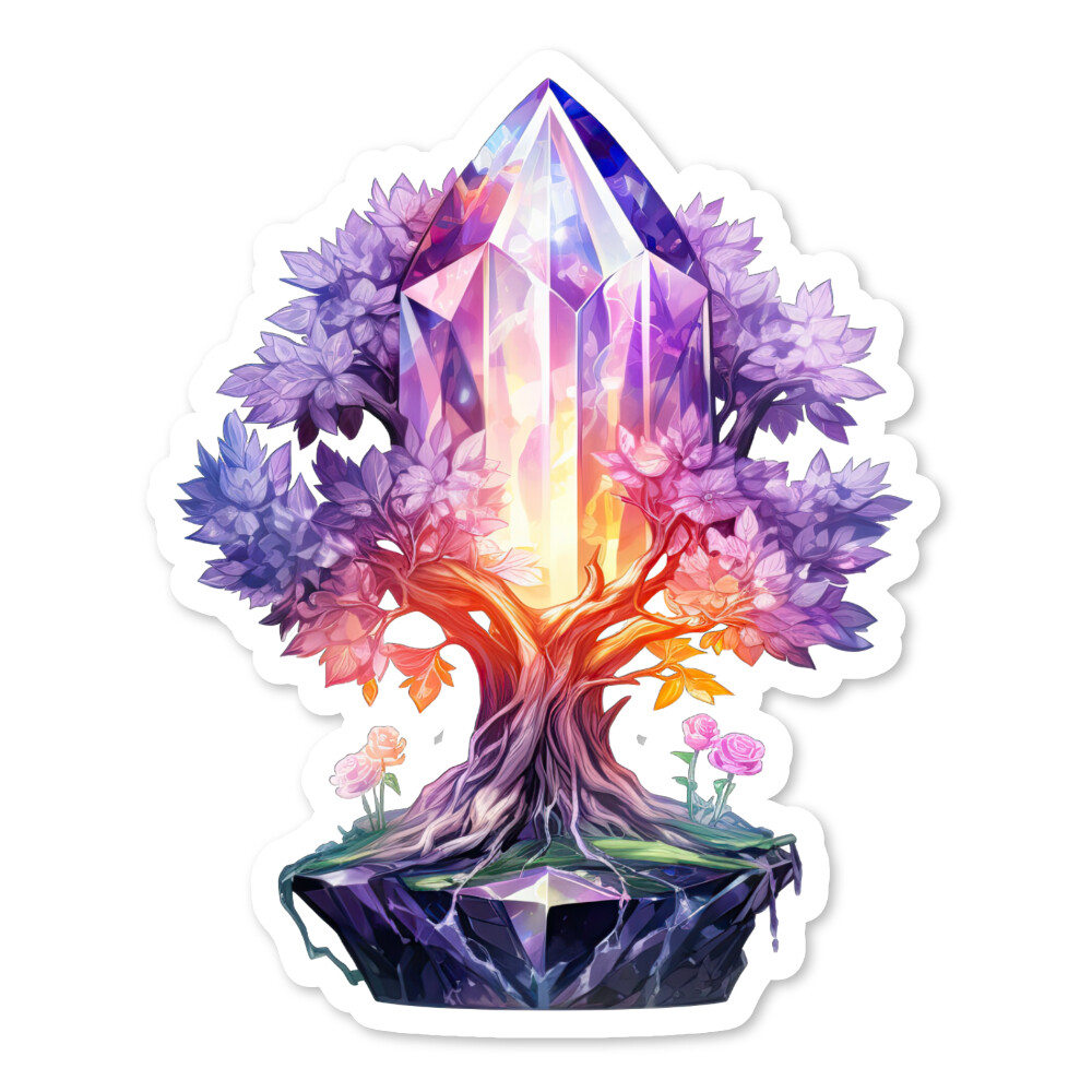 Crystal Tree Sticker, Scrapbook, Water Bottle, Laptop, Collectible, 2 sizes