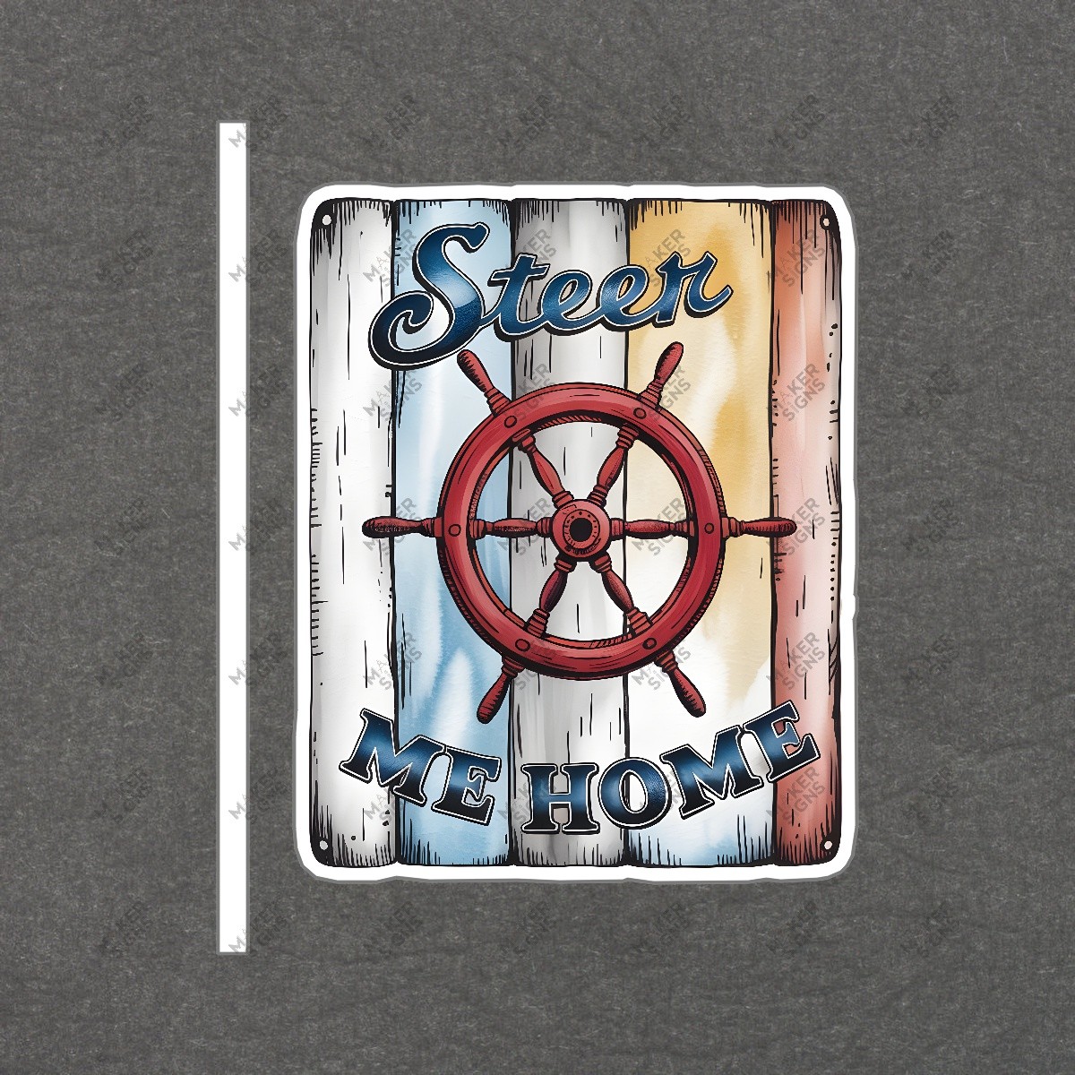 Vintage Nautical Decorative Sign Steer ME HOME Rustic Coastal Decor #8232