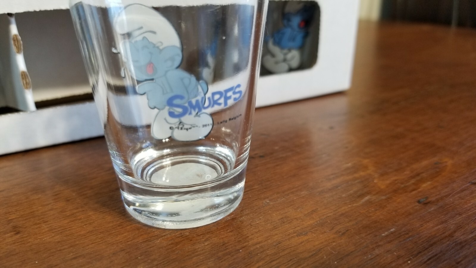 SHOT GLASS Lot of 4 The Smurfs Laugh Mini Glass SET NEW