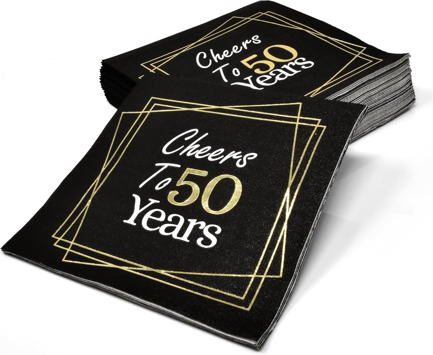 50Th Anniversary Birthday Napkins Cheers to 50 Years 100 Count Cocktail Beverage