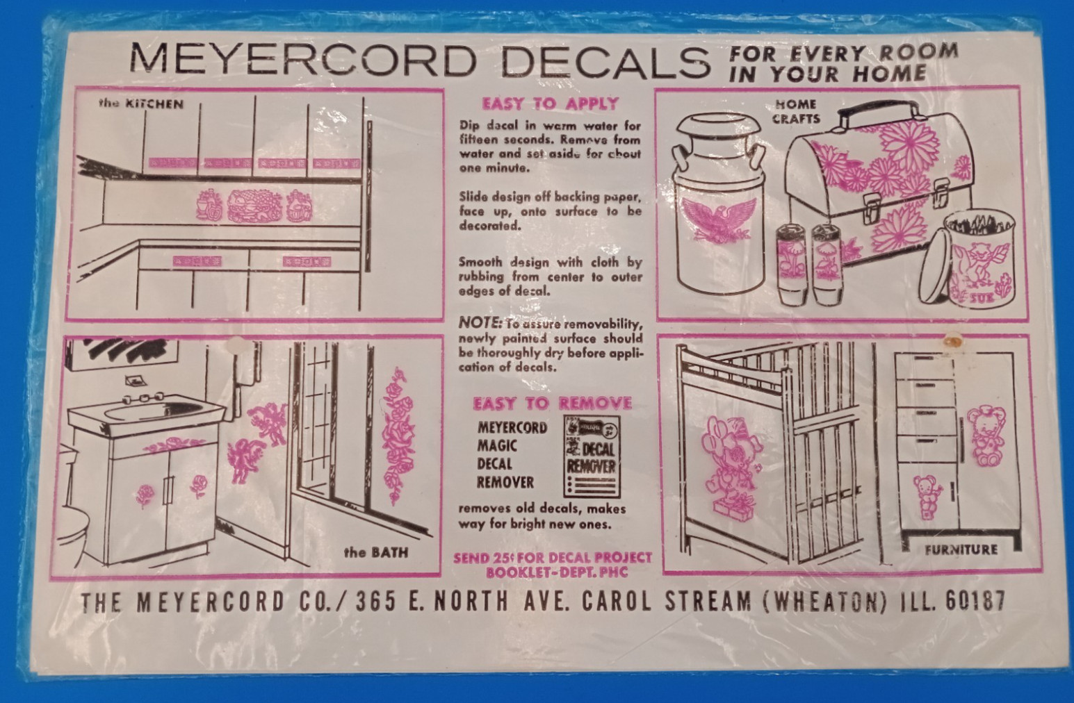 NIP Vintage Meyercord Decorator Decals 1104-A American Patriotic Eagle Flag Star