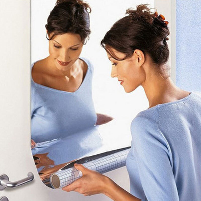 20" x 40" Self Adhesive Mirror Wall Sticker Reflective Film Paper Kitchen Decor