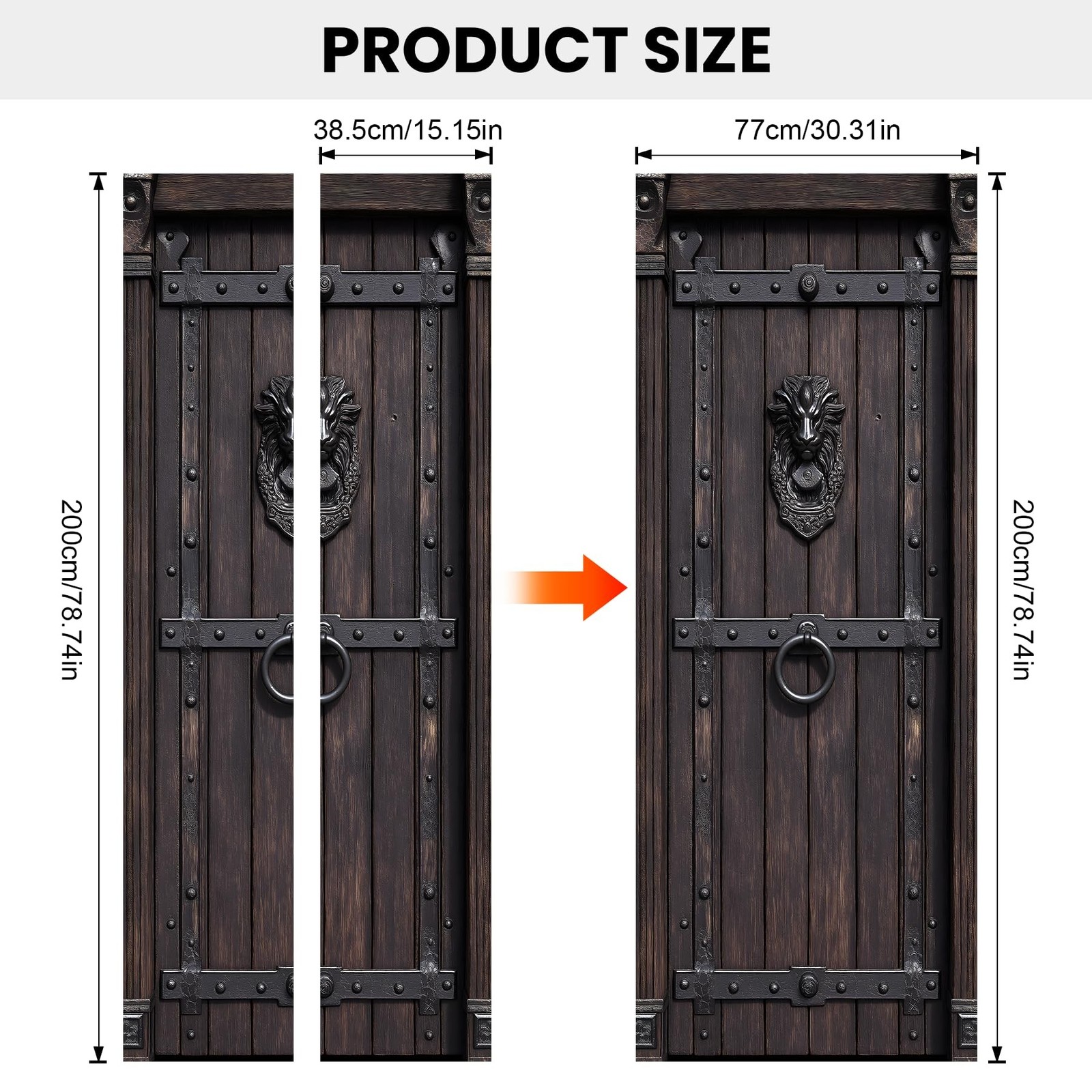 BVBOX 3D Door Decals Stickers Peel Stick Wall Murals Vinyl Wallpaper Self-Adh…